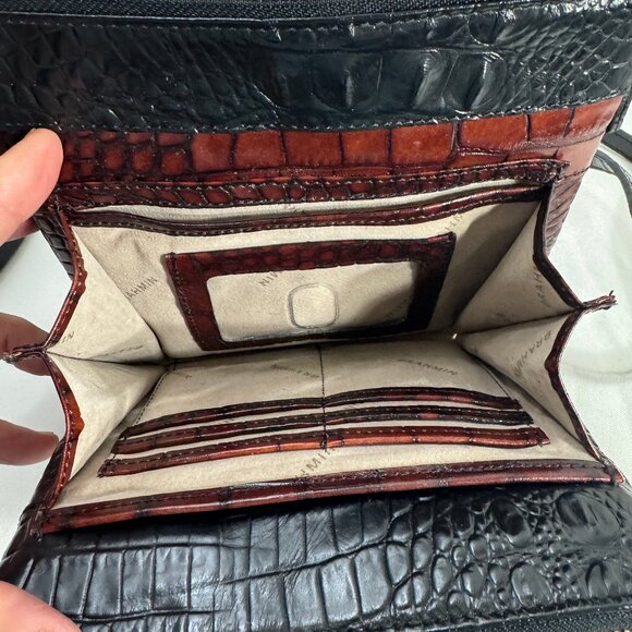 Brahmin Mojito Bag, redish brown and black croc gator embossed. - Picture 8 of 11